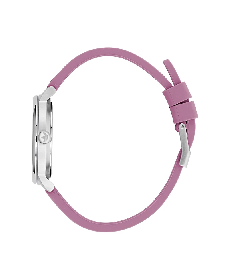 adidas Unisex Three Hand Code One Small Pink Silicone Strap Watch 35mm