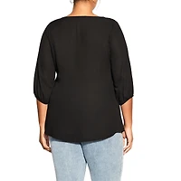 City Chic Plus Fling Elbow Sleeve Top
