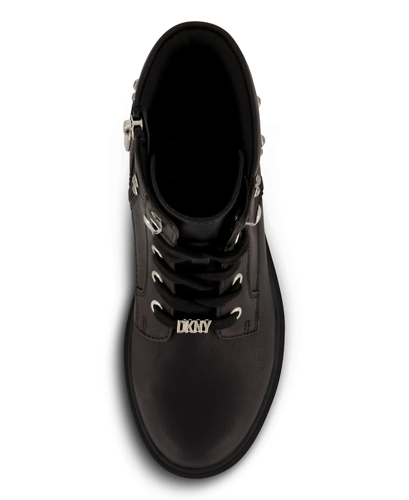 Dkny Big Girls Stassi Stone Crystal Stud Collar Moto Boots