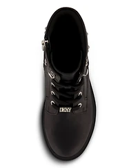 Dkny Big Girls Stassi Stone Crystal Stud Collar Moto Boots