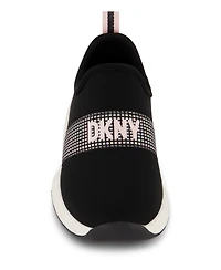 Dkny Toddler Girls Iridescent Strap Elastic Slip On Sneakers