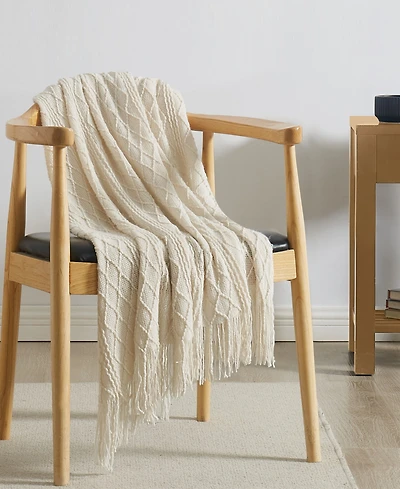 Brooklyn Loom Woven Texture Solid Cool Throw, 60" x 50"