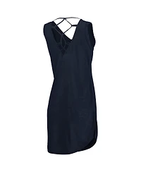 Women's G-iii 4Her by Carl Banks Navy New York Yankees Game Time Slub Beach V-Neck Cover-Up Dress