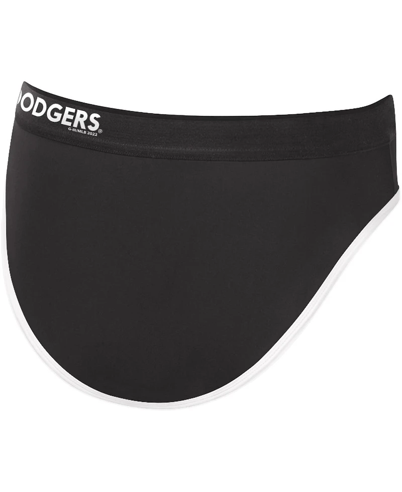Women's G-iii 4Her by Carl Banks Black Los Angeles Dodgers Southpaw Bikini Bottom