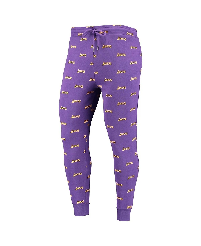 Men's The Wild Collective Purple Los Angeles Lakers Allover Logo Jogger Pants