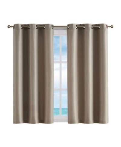Nautica Milton Thermal Woven Room Darkening Grommet Window Curtain Panel Pair Dusty Collection
