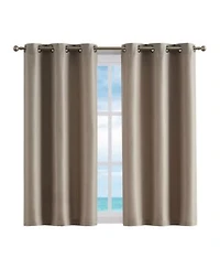 Nautica Milton Thermal Woven Room Darkening Grommet Window Curtain Panel Pair Dusty Collection