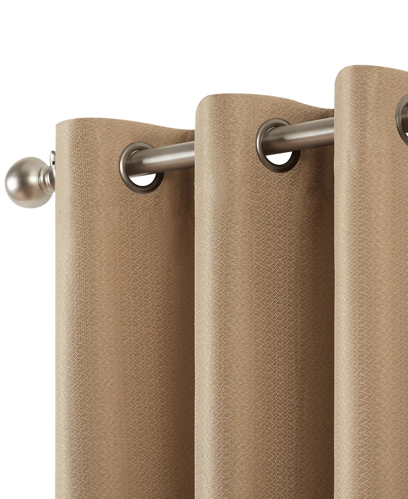 Nautica Milton Thermal Woven Room Darkening Grommet Window Curtain Panel Set, 38" x 96"