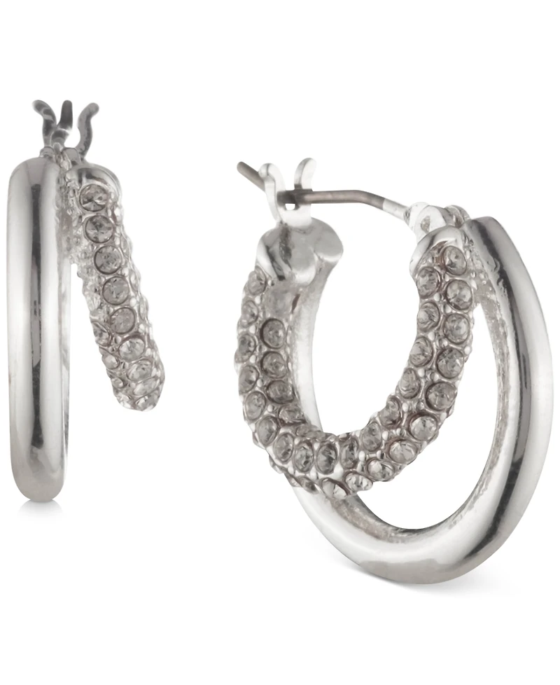 Lauren Ralph Small Pave Split-Hoop Earrings, 0.65"