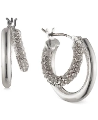 Lauren Ralph Small Pave Split-Hoop Earrings, 0.65"