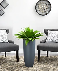Nearly Natural 38" Agave Artificial Plant in Gray Cylinder Planter