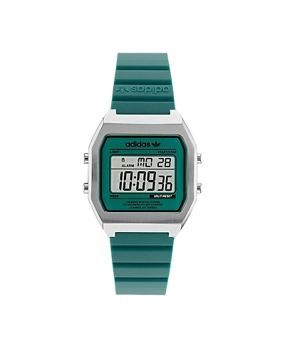 adidas Unisex Digital Two Green Resin Strap Watch 36mm