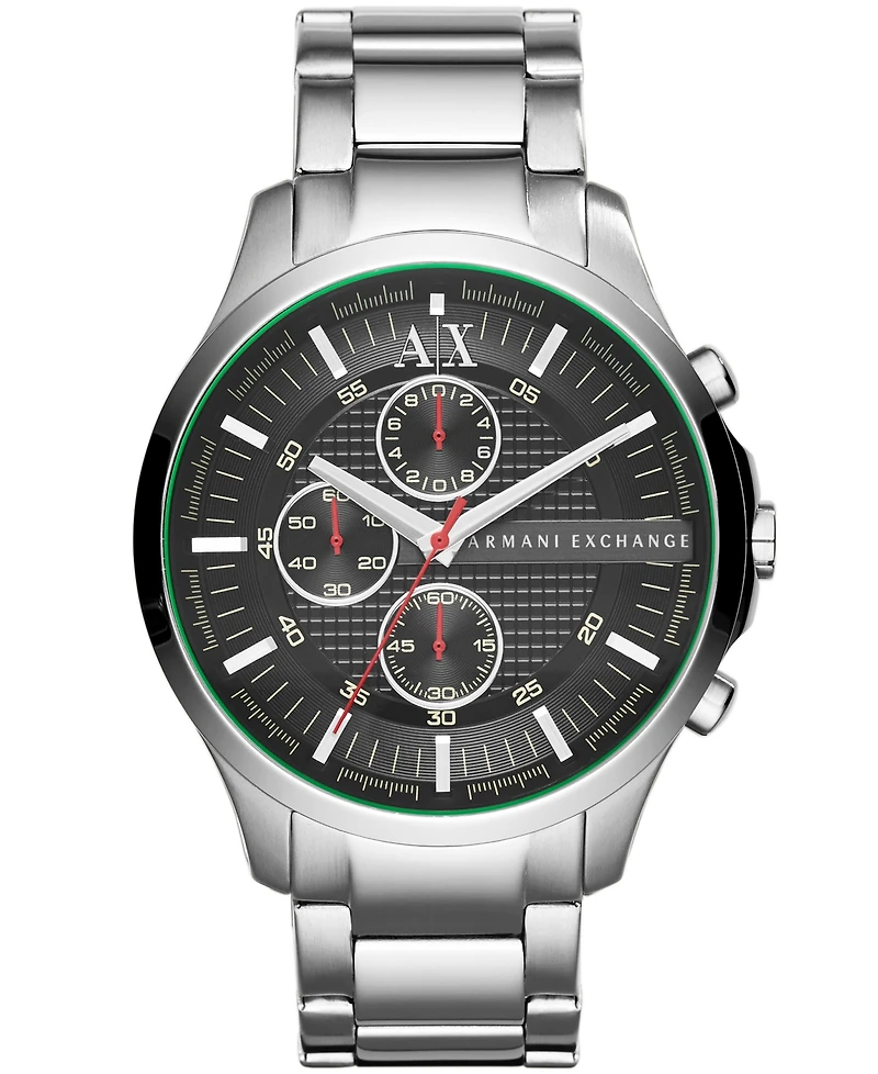 A|X Armani Exchange Men's Silver-Tone Stainless Steel Bracelet Watch, 46mm