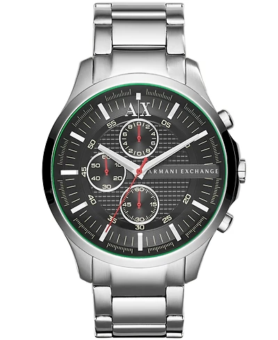 A|X Armani Exchange Men's Silver-Tone Stainless Steel Bracelet Watch, 46mm
