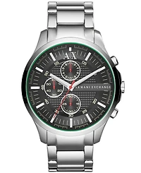 A|X Armani Exchange Men's Silver-Tone Stainless Steel Bracelet Watch, 46mm