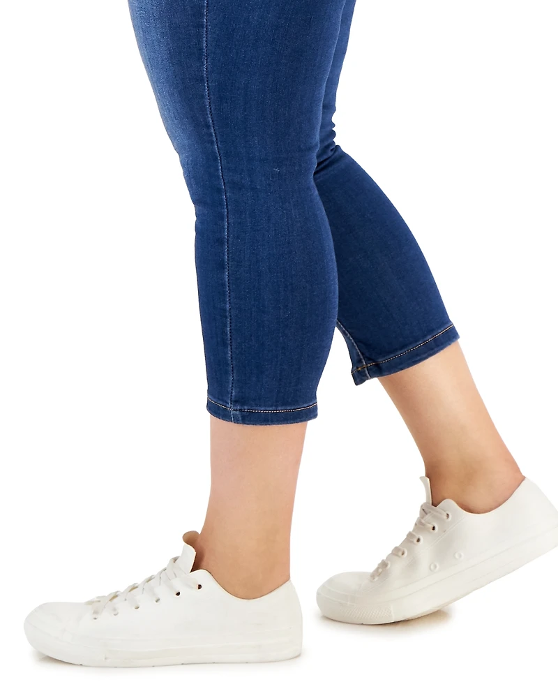 Celebrity Pink Trendy Plus Cropped Skinny Jeans