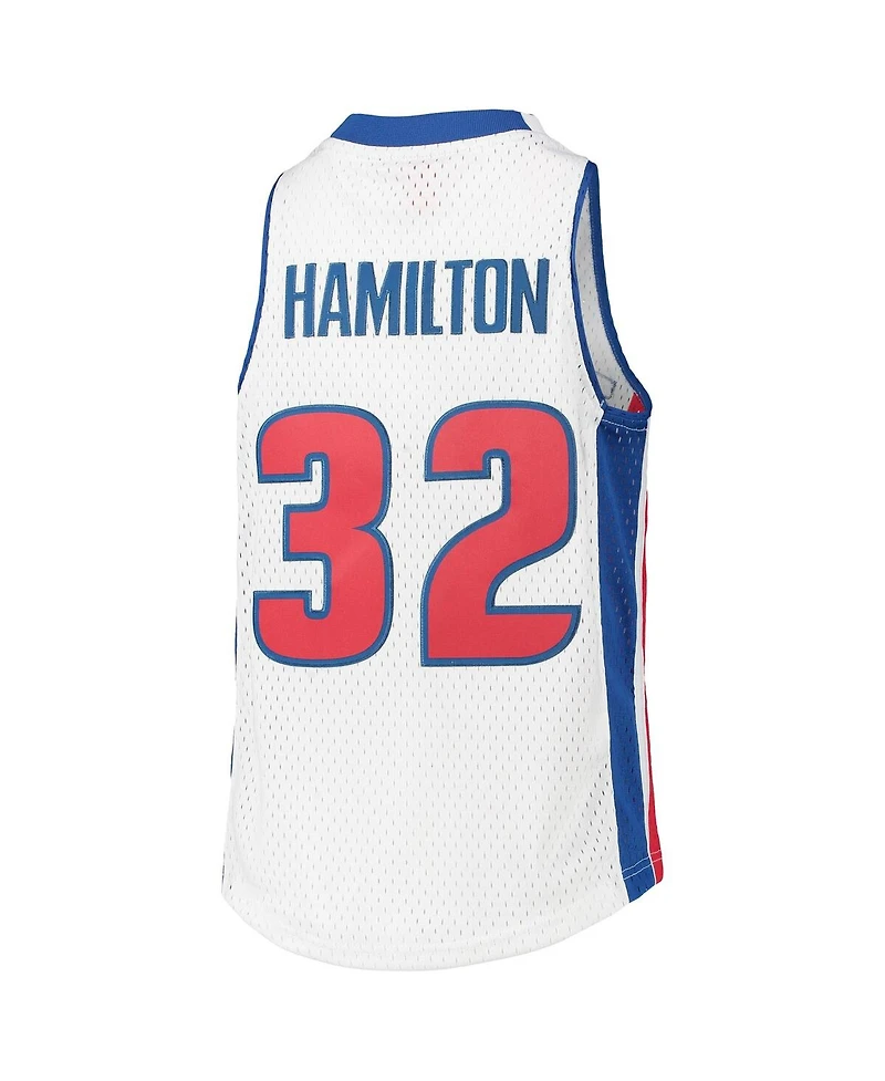 Big Boys Mitchell & Ness Richard Hamilton White Detroit Pistons 2003-04 Hardwood Classics Swingman Jersey
