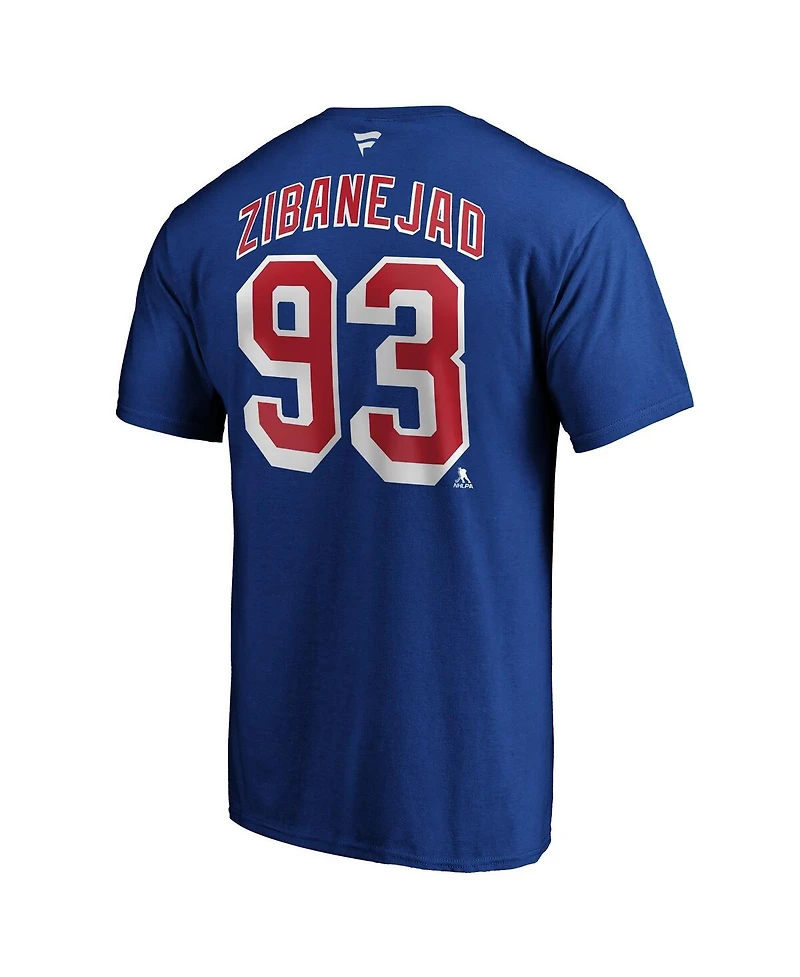 Men's Fanatics Mika Zibanejad Blue New York Rangers Big and Tall Name Number T-shirt