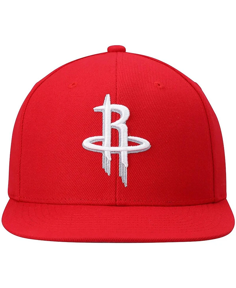 Men's Mitchell & Ness Red Houston Rockets Ground 2.0 Snapback Hat