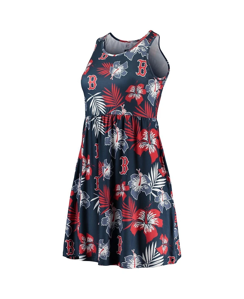 Women's Foco Navy Boston Red Sox Floral Sundress