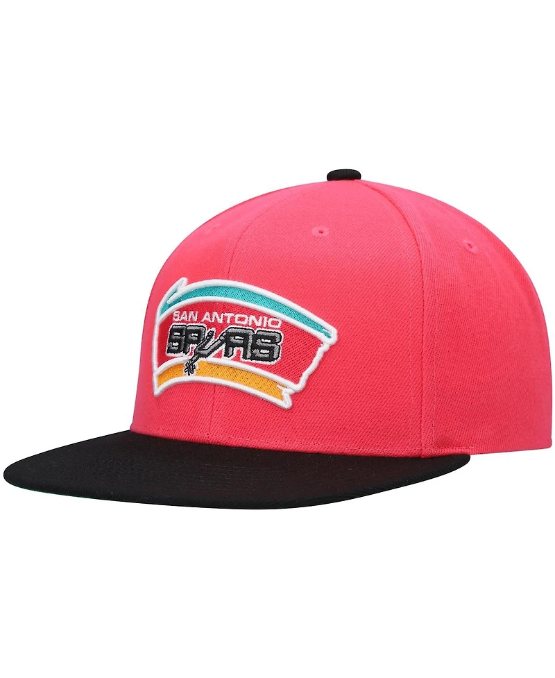 Men's Mitchell & Ness Pink San Antonio Spurs Hardwood Classics Snapback Hat