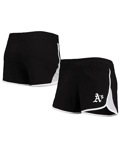 Women's New Era Black Oakland Athletics Stretch French Terry Shorts