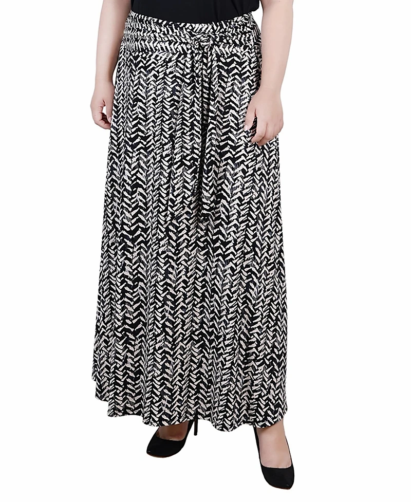 Ny Collection Plus Maxi with Sash Waist Tie Skirt