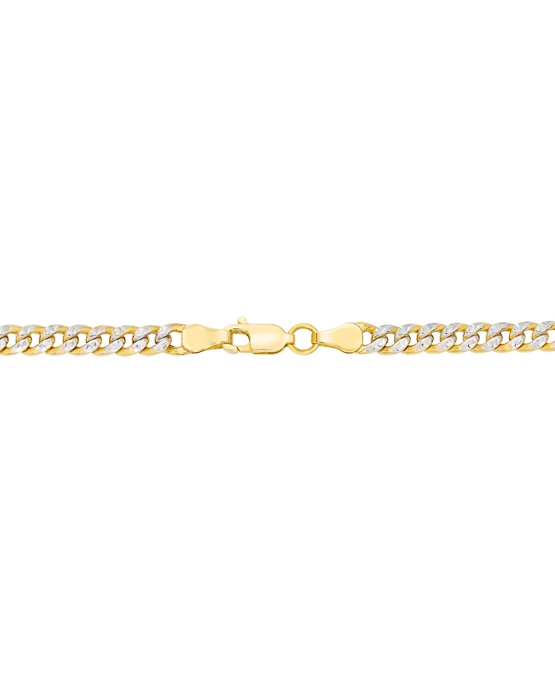 Double-Sided Cuban Link 18" Chain Necklace (4.5mm) in 10k Two-Tone Gold