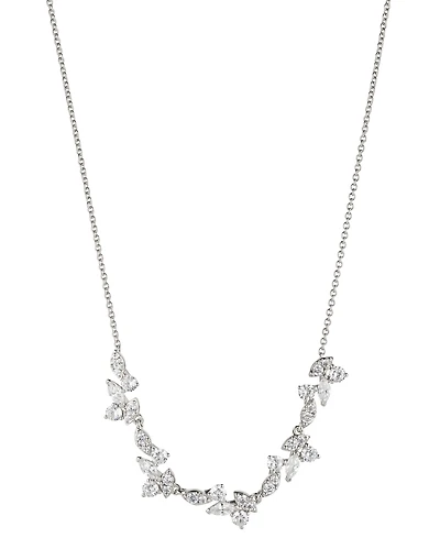 Eliot Danori Silver-Tone Crystal Frontal Necklace, 16" + 2" extender, Created for Macy's