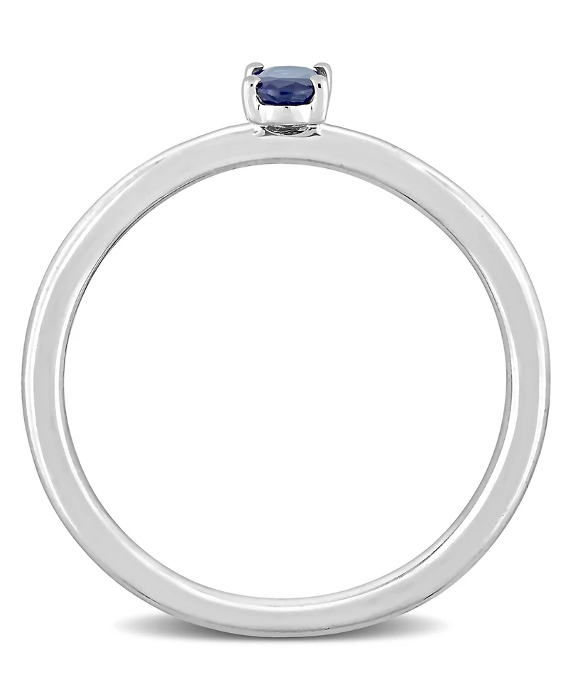 Oval Sapphire (1/3 ct. t.w.) Stackable Ring 10k White Gold
