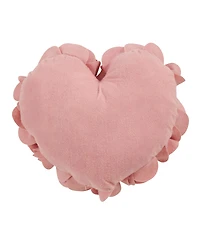 Saro Lifestyle Felt Heart Design Decorative Pillow, 13" x