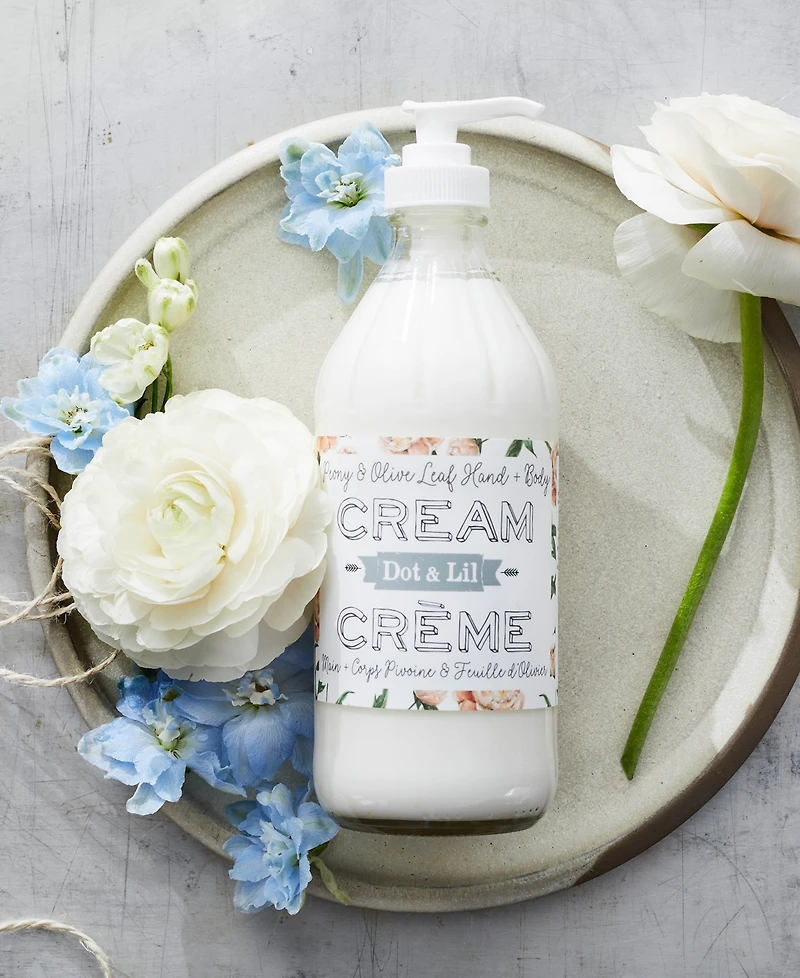 Dot & Lil Peony & Olive Leaf Hand + Body Cream, 16 oz.