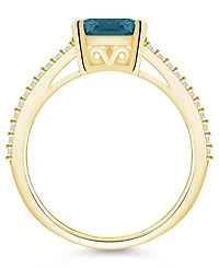 Macy's London Blue Topaz and Diamond Accent Ring 14K Yellow Gold