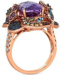 Le Vian Crazy Collection Multi-Gemstone (7-7/8 ct. t.w.) & Nude Diamond (3/8 ct. t.w.) Statement Ring in 14k Rose Gold