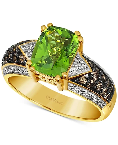 Le Vian Chocolatier Green Apple Peridot (1-7/8 ct. t.w.) & Diamond (1/2 ct. t.w.) Ring in 14k Gold