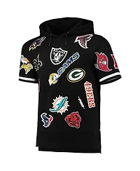 Men's Pro Standard Black Nfl League Wordmark Short Sleeve Pullover Hoodie