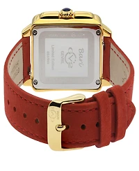 Gevril Women's Bari Enamel Swiss Quartz Italian Leather Strap Watch 34mm