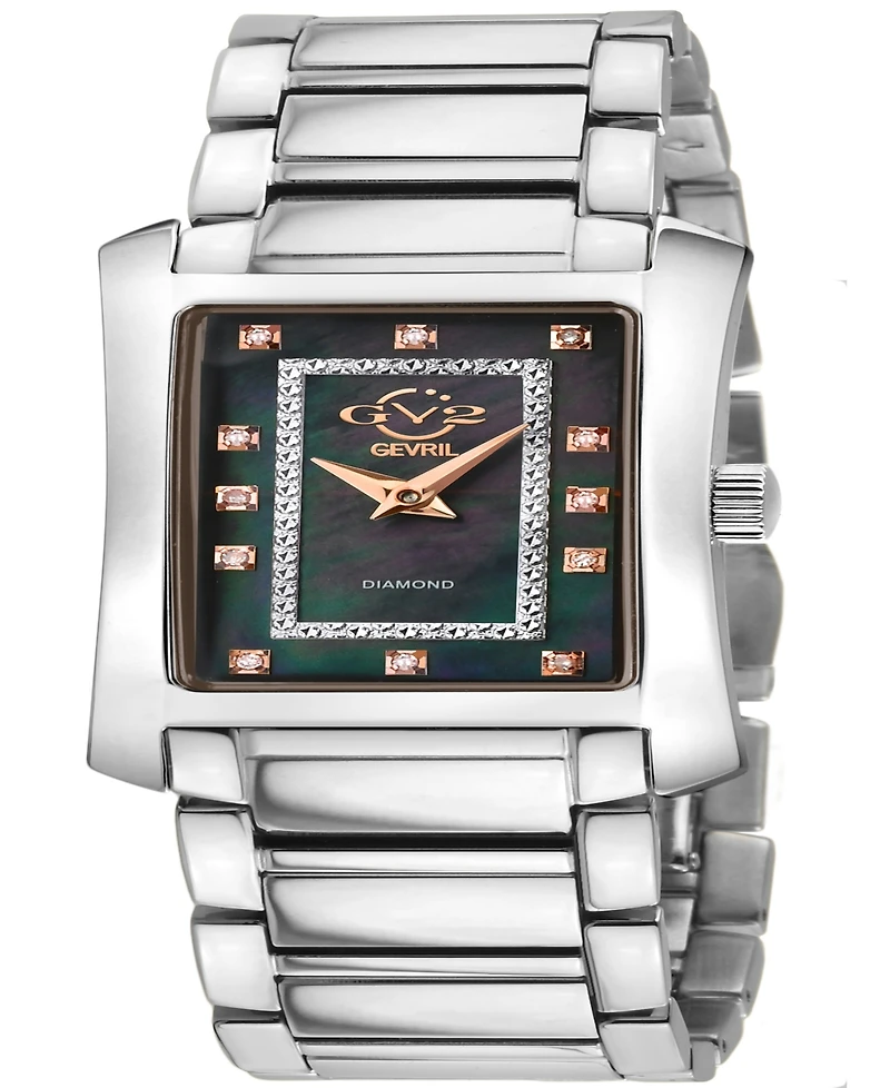 Gevril Women's Luino Swiss Quartz Silver-Tone Stainless Steel Bracelet Watch 29mm