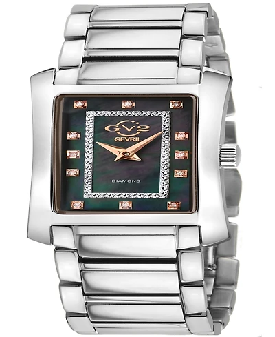 Gevril Women's Luino Swiss Quartz Silver-Tone Stainless Steel Bracelet Watch 29mm