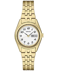 Seiko Women's Analog Essentials Gold-Tone Stainless Steel Bracelet Watch 25mm