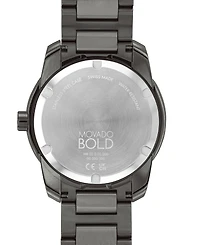 Movado Men's Swiss Bold Verso Gunmetal Ion-Plated Steel Bracelet Watch 42mm