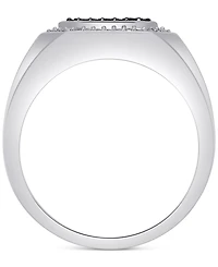 Men's Black Diamond (1/3 ct. t.w.) & White Diamond (1/6 ct. t.w.) Ring in Sterling Silver