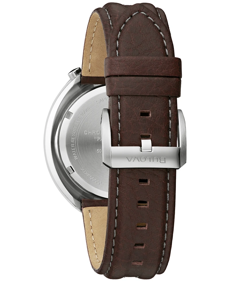 Bulova Men's Chronograph Archive Parking Meter Brown Leather Strap Watch 43mm - Limited Edition