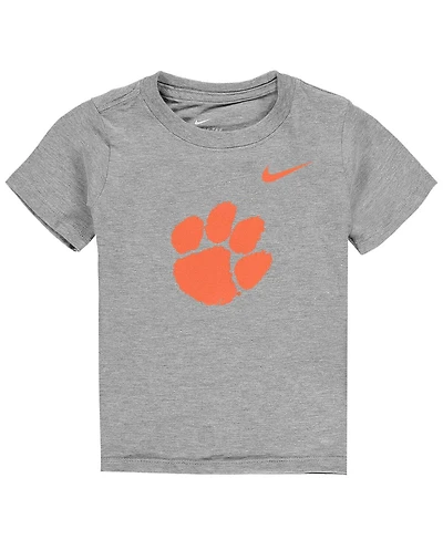 Boys and Girls Toddler Nike Heathered Gray Clemson Tigers Logo T-shirt