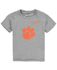 Boys and Girls Toddler Nike Heathered Gray Clemson Tigers Logo T-shirt