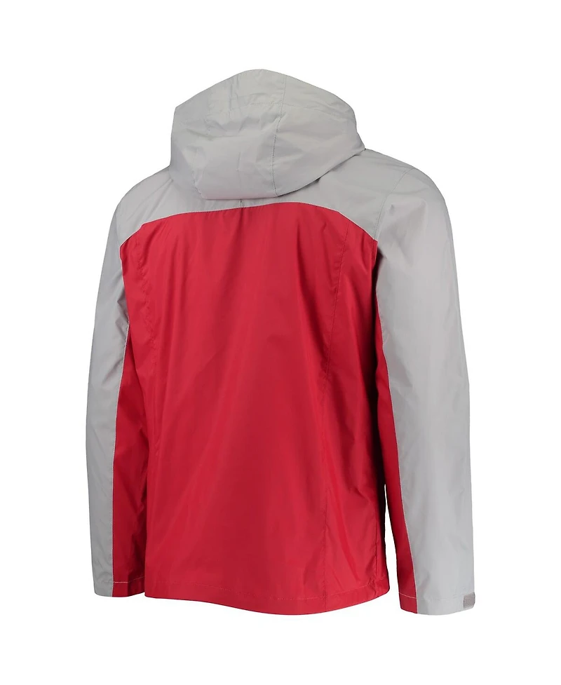 Men's Columbia Gray, Scarlet Ohio State Buckeyes Glennaker Storm Full-Zip Jacket