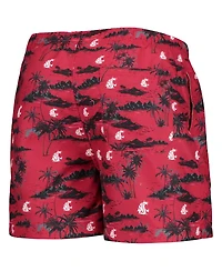 Men's Foco Crimson Washington State Cougars Island Palm Swim Trunks