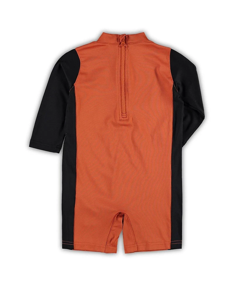 Infant Unisex Texas Orange and Black Longhorns Wave Runner Wetsuit