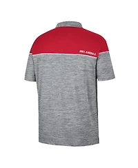 Men's Colosseum Heathered Gray, Crimson Oklahoma Sooners Birdie Polo Shirt