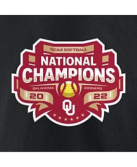 Women's Fanatics Black Oklahoma Sooners 2022 Ncaa Softball Women's College World Series Champions Strike V-Neck T-shirt